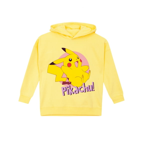 Pokemon Girls Pikachu Hoodie Yellow Sizse 6-14
