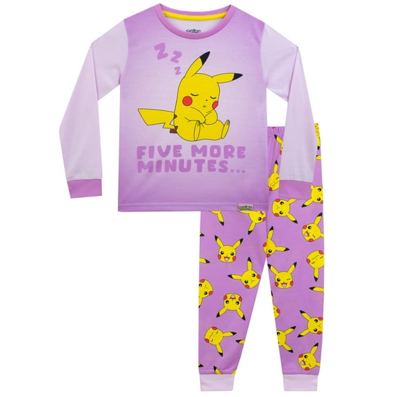 Pokemon Girls Pikachu Pajamas Pink Sizes 6-14