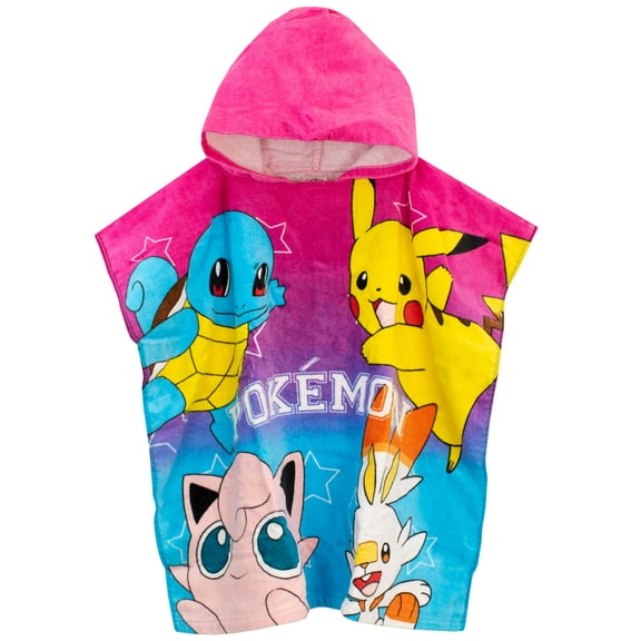 Pokemon Girls Pikachu Towel Poncho One Size