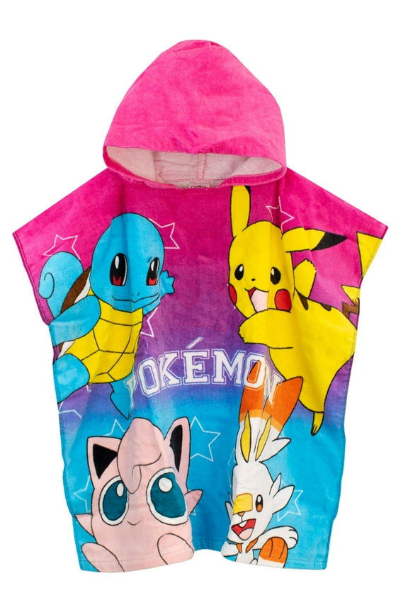 Pokemon Girls Pikachu Towel Poncho One Size