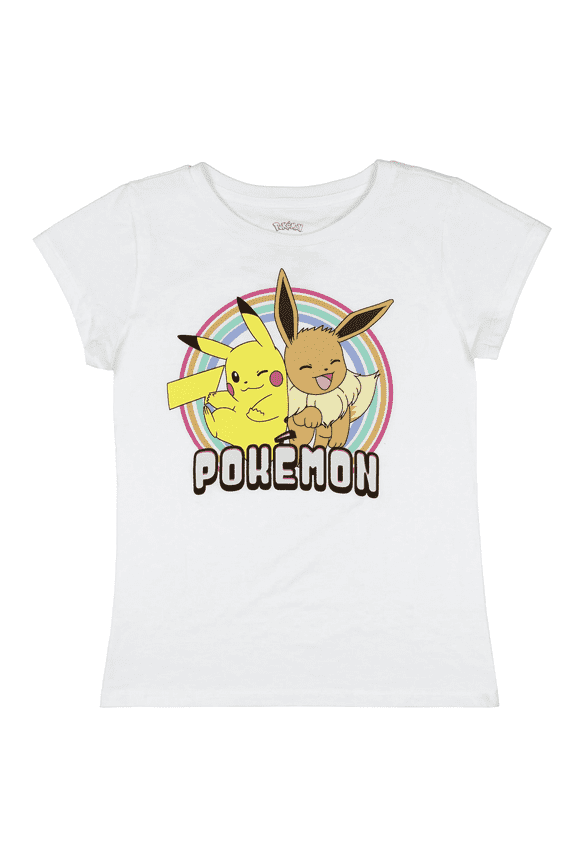 Pokemon Girls Pikachu and Eevee T-Shirt, Sizes 4-16