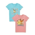 thumbnail image 1 of Pokemon Girls Pikachu and Eevee Tee, 2-Pack, Sizes 4-16, 1 of 3