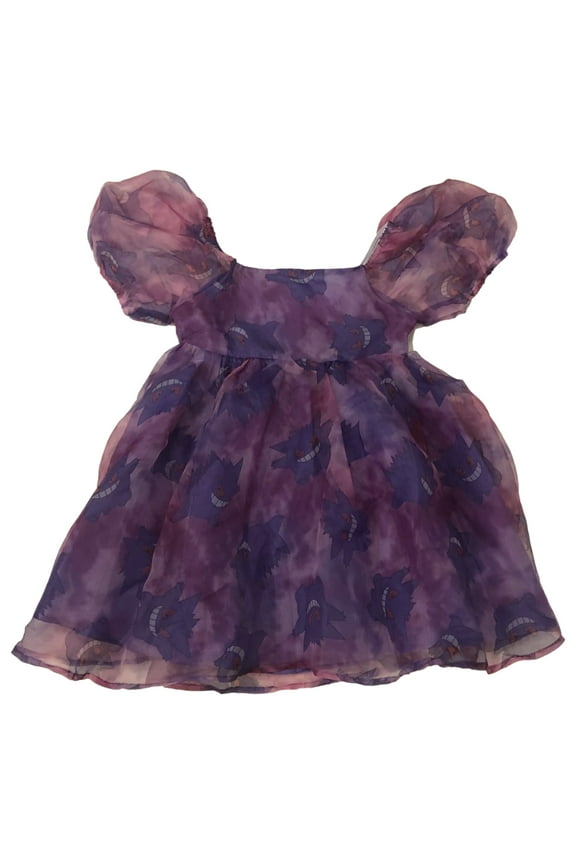 Pokemon Girls Purple Puff Sleeve Gengar Dress Medium (8)