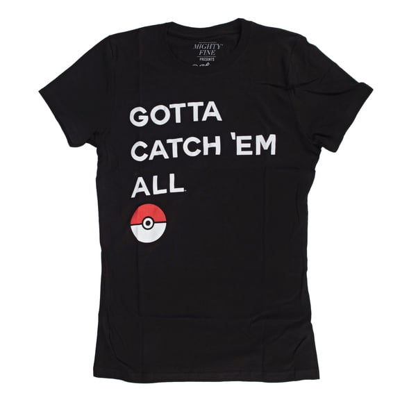 Pokemon Gotta Catch Em All Juniors Black T-Shirt | XL