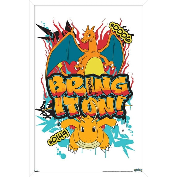 Pokemon: Graffiti - Bring It On Wall Poster, 14.725" x 22.375" Framed