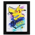 thumbnail interactive-video image 1 of Silver Buffalo Pokemon Graffiti Style Drips 11" x 14" Lenticular Modern Wall Art, 1 of 7