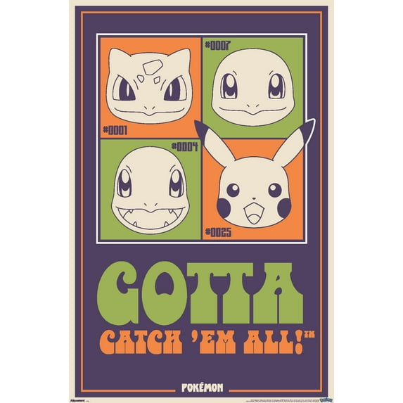 Pokemon: Groovy Vibes - Gotta Catch 'Em All! Wall Poster, 22.375" x 34"