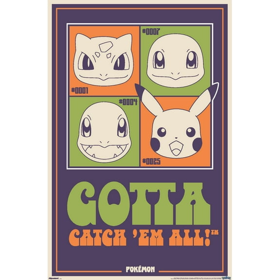 Pokemon: Groovy Vibes - Gotta Catch 'Em All! Wall Poster, 22.375" x 34"