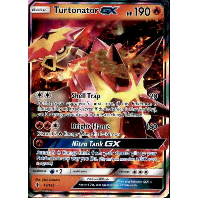 pokemon turtonator card Turtonator GX - 18/145 - Ultra Rare Guardians Rising - Pokemon Card