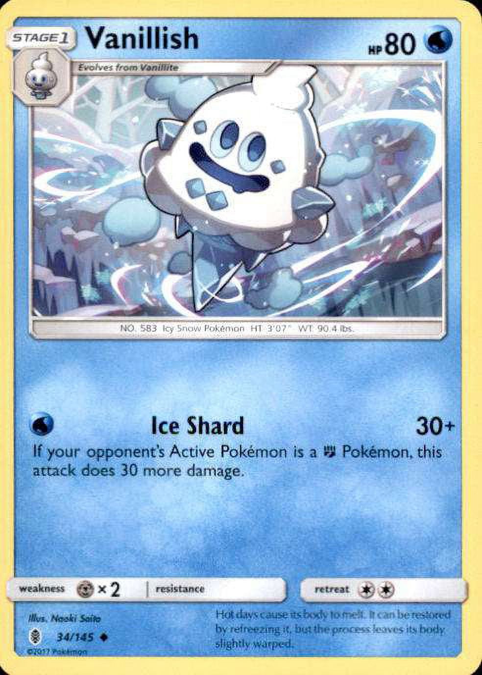 Pokemon Guardians Rising Vanillish #34 - Walmart Business Supplies