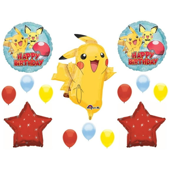 Pokemon Happy Birthday Balloons Decorations Supplies Pikachu Trainer Catcher