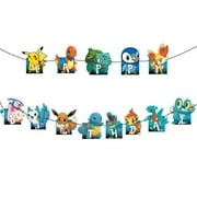 Pokemon Happy Birthday Banner Party Decoration Bunting for Women Men Girl Boy Celebration Party Backdrops