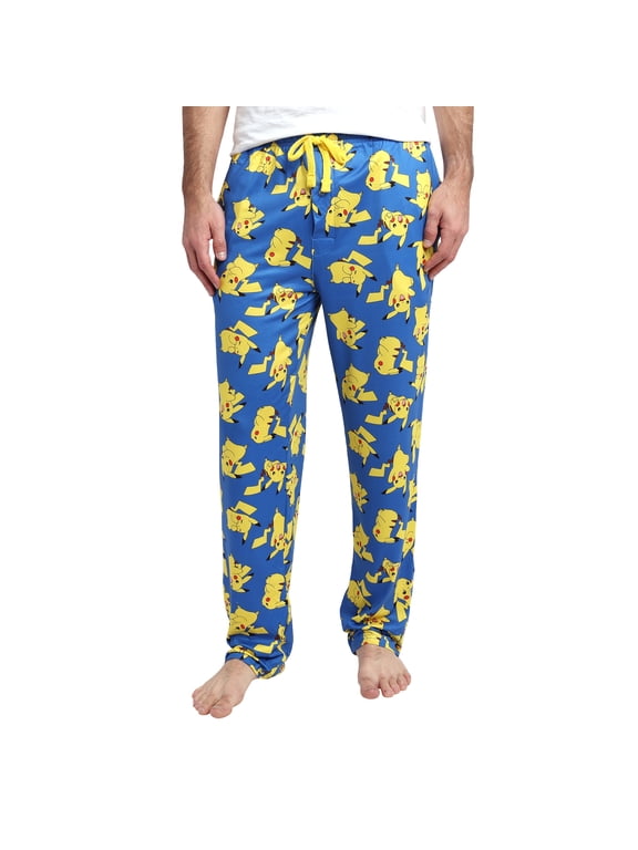 Pokemon Happy Pikachu Men's Blue Sleep Pajama Pants-XXL