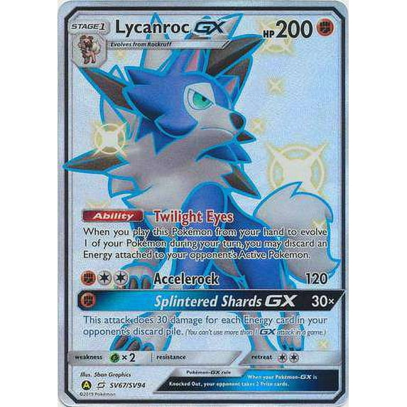 Pokemon Hidden Fates Lycanroc GX SV67