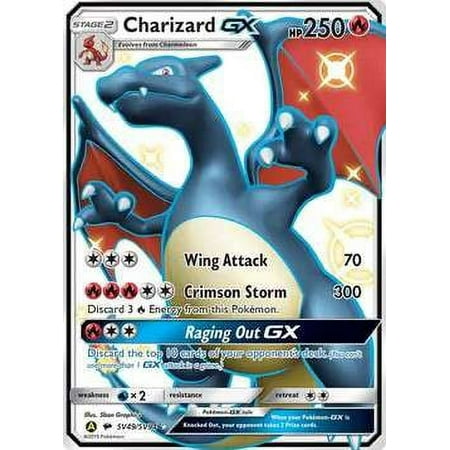 Pokemon Hidden Fates Ultra Rare Charizard GX SV49 (Damaged)