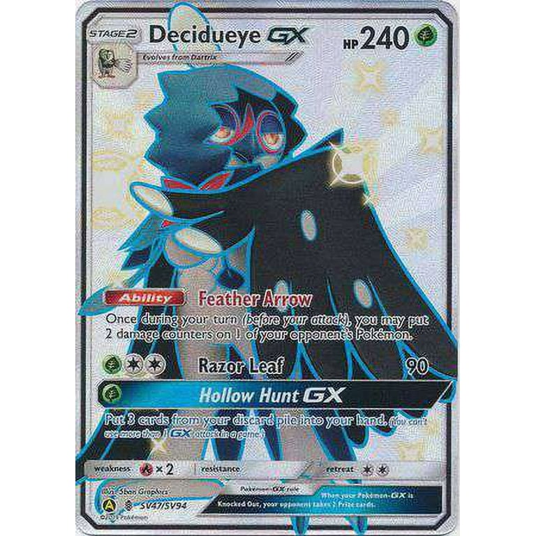 decidueye gx pokemon card value Pokemon Hidden Fates Ultra Rare Decidueye GX SV47