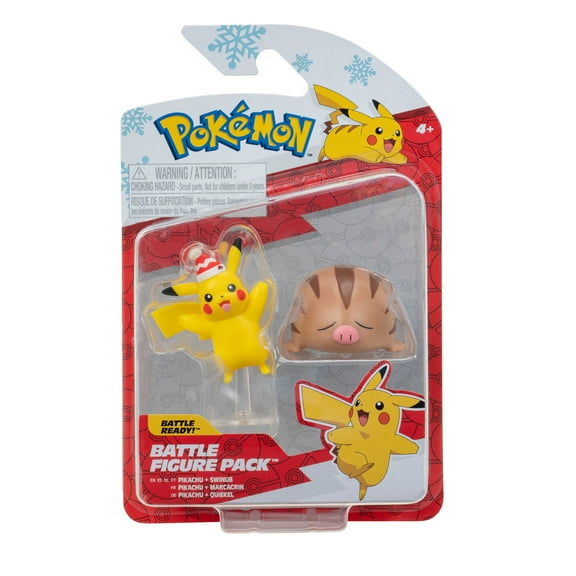 Pokemon Holiday Collectible Battle Figure 2 Pack Featuring Pikachu & Swinub