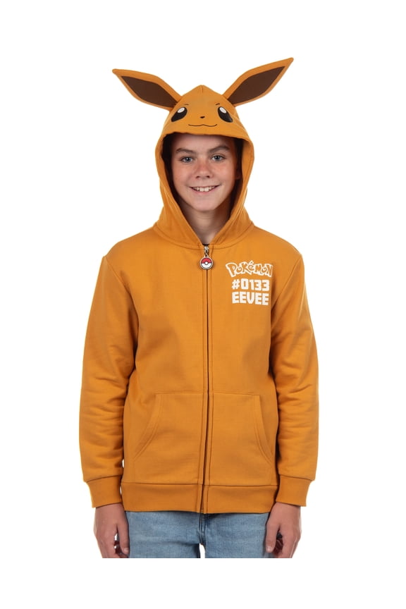 Pokemon Hoodie Kids' Gen 01 Zip-Up 3-D Character Costume Hoodie