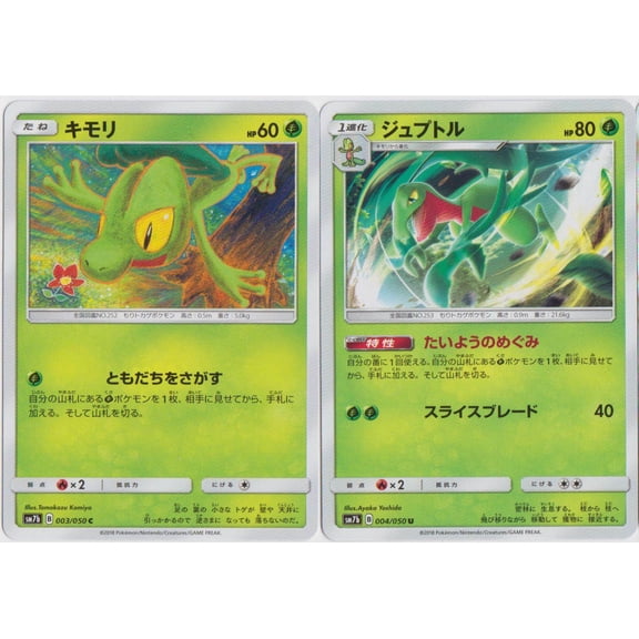 Pokemon Japanese SM7b Fairy Rise Treecko 003 Grovyle 004/050 Trading Card