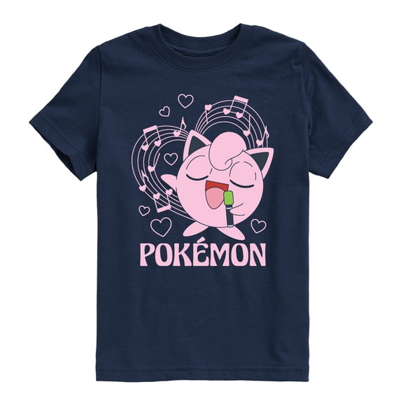 Pokemon - Jigglypuff Heart Music - Youth Boys Short Sleeve Graphic T-Shirt
