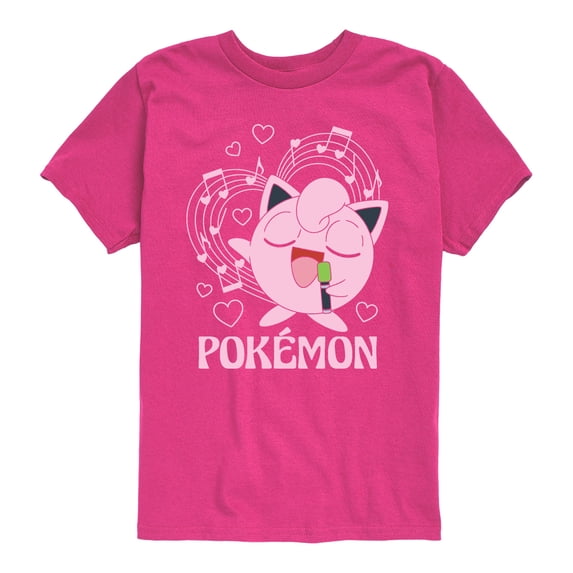Pokemon - Jigglypuff Heart Music - Youth Boys Short Sleeve Graphic T-Shirt