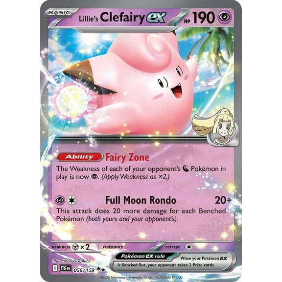 Pokemon Journey Together Double Rare Lillie's Clefairy ex #56