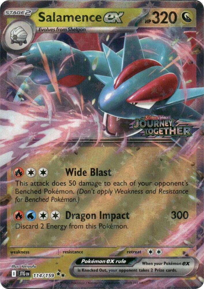 Pokemon Journey Together Double Rare Salamence ex #114 [Journey Together  Stamp] - Walmart.com