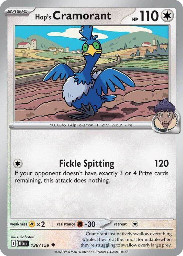 Pokemon Journey Together Uncommon Hop's Cramorant #138 - Walmart.com