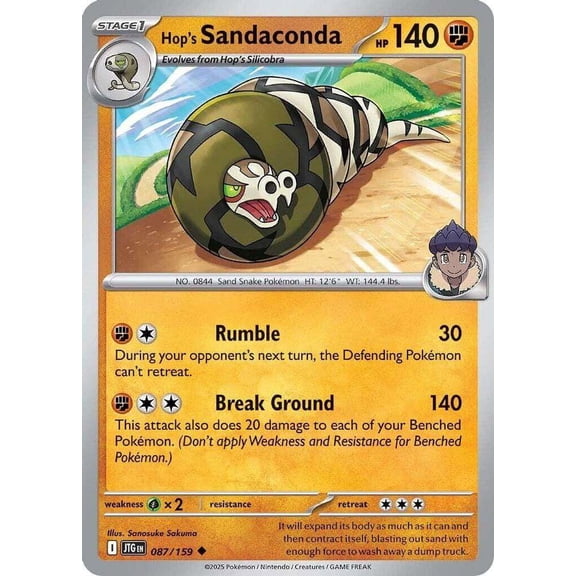 Pokemon Journey Together Uncommon Hop's Sandaconda #87