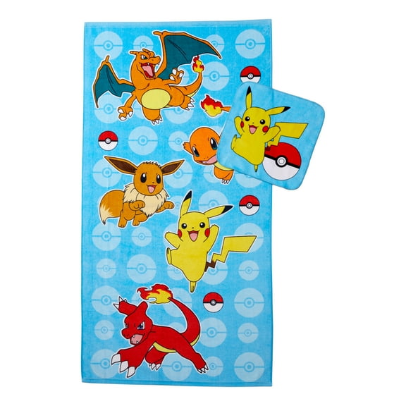 Pokémon Kids Cotton 2 Piece Towel and Washcloth Set