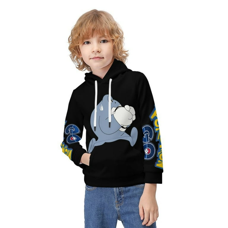 Pokemon Kids Long Sleeve Hoodie Girls Drawstring Sweatshirts with Pockets Boys Pullover 8 10 Y