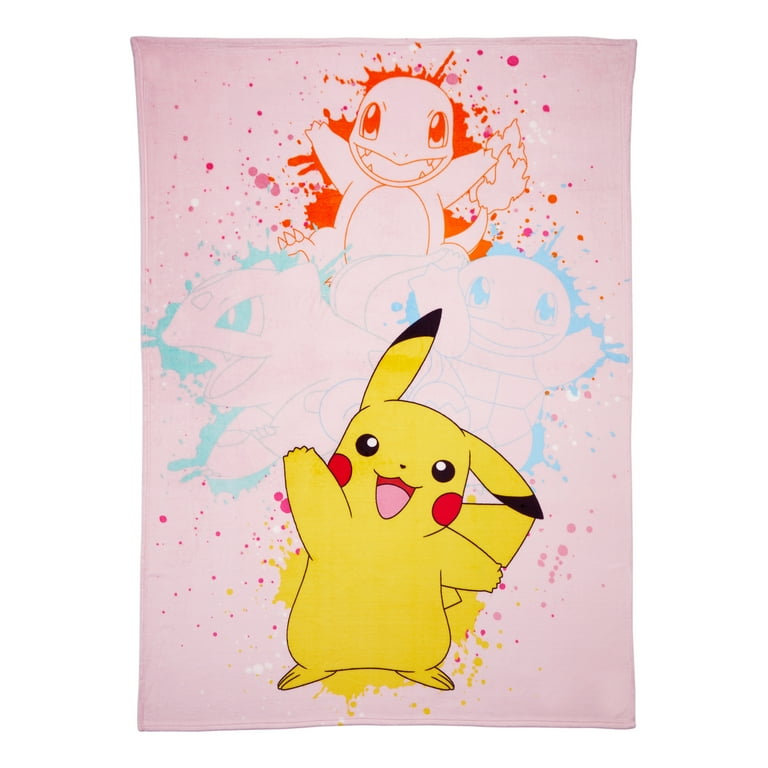 Pokemon Kids Plush Blanket Twin Full Size 62 x90