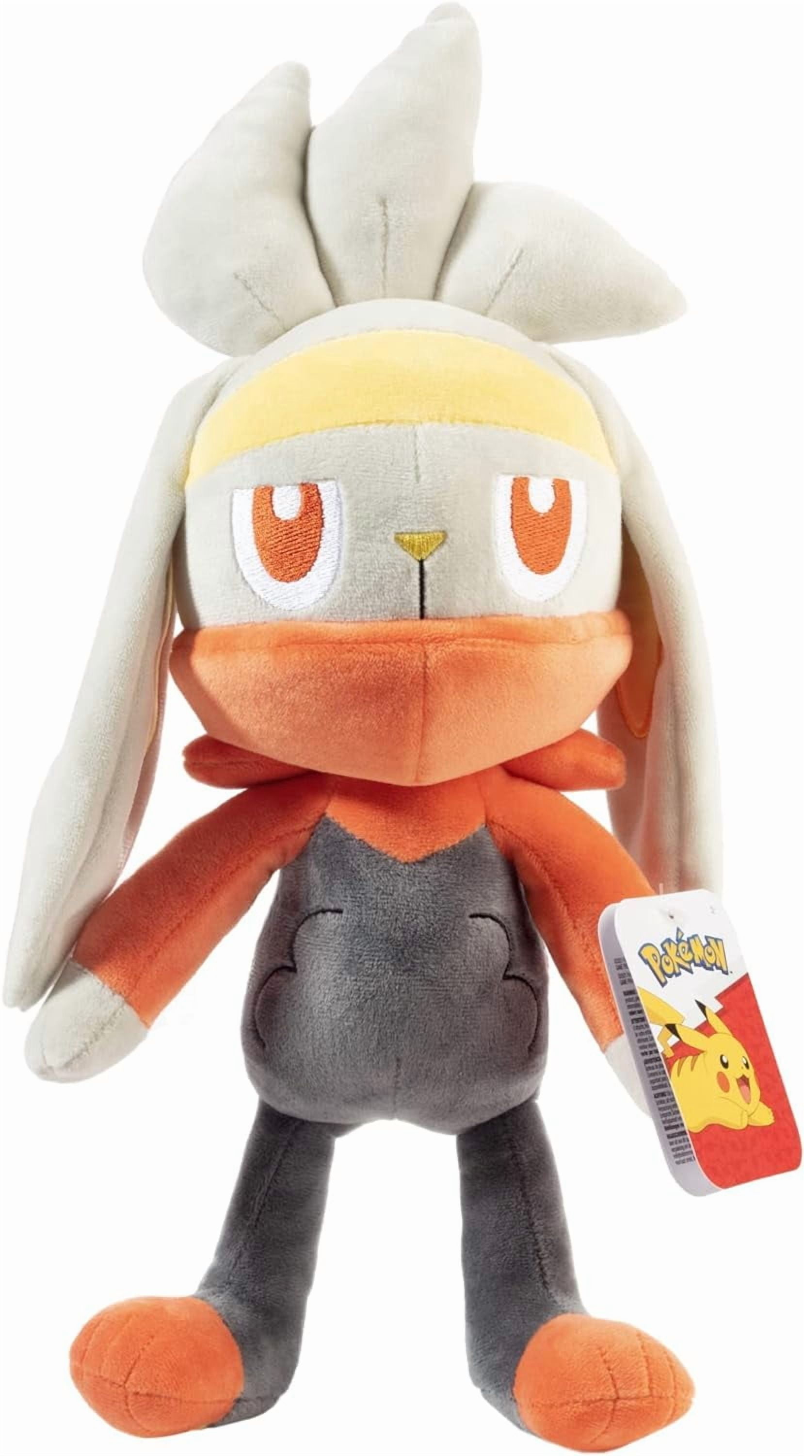 Pokemon Large 12" Raboot Plush - Officially Licensed - Sword & Shield Scorbunny & Cinderace Evolution - Soft Stuffed Animal Toy - Great Gift for Kids, Boys, Girls