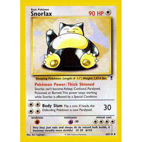 Pokemon Legendary Collection Uncommon Snorlax #64