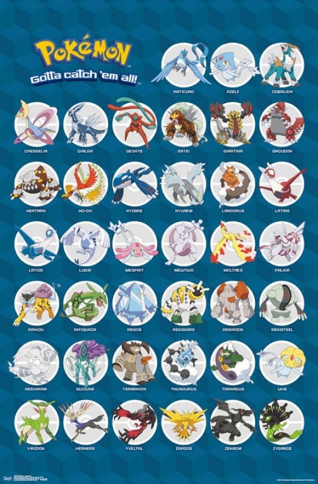 Legendary and Mythical Pokemon Sticker Sheet 2 
