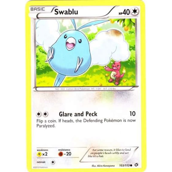 Pokemon Legendary Treasures Common Swablu #103