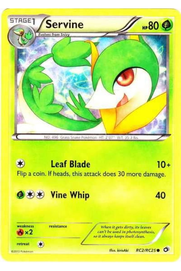 Pokemon Legendary Treasures Radiant Collection Common Servine RC2