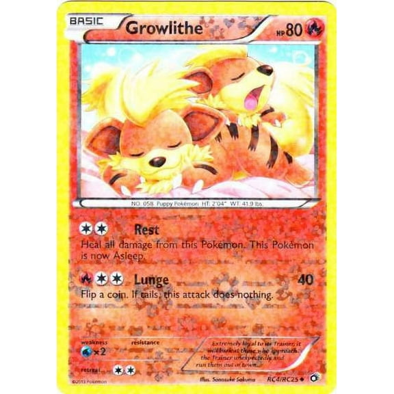 Pokemon Legendary Treasures Radiant Collection Uncommon Growlithe RC4