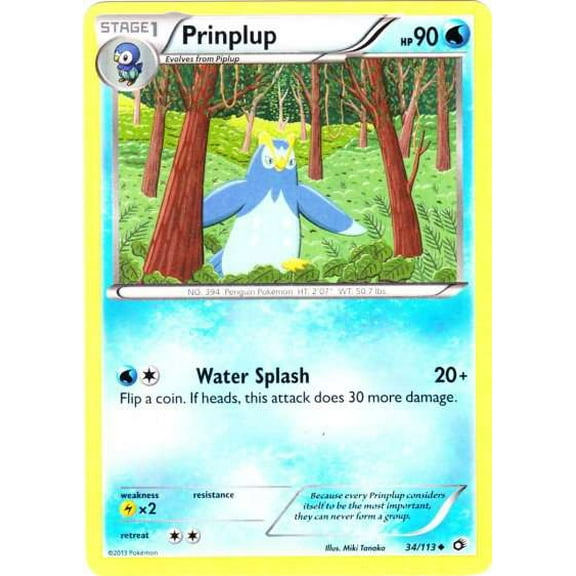 Pokemon Legendary Treasures Uncommon Prinplup #34