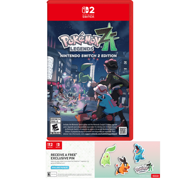 Pokemon Legends Z-A, Nintendo Switch 2 game with Exclusive Mystery Pin