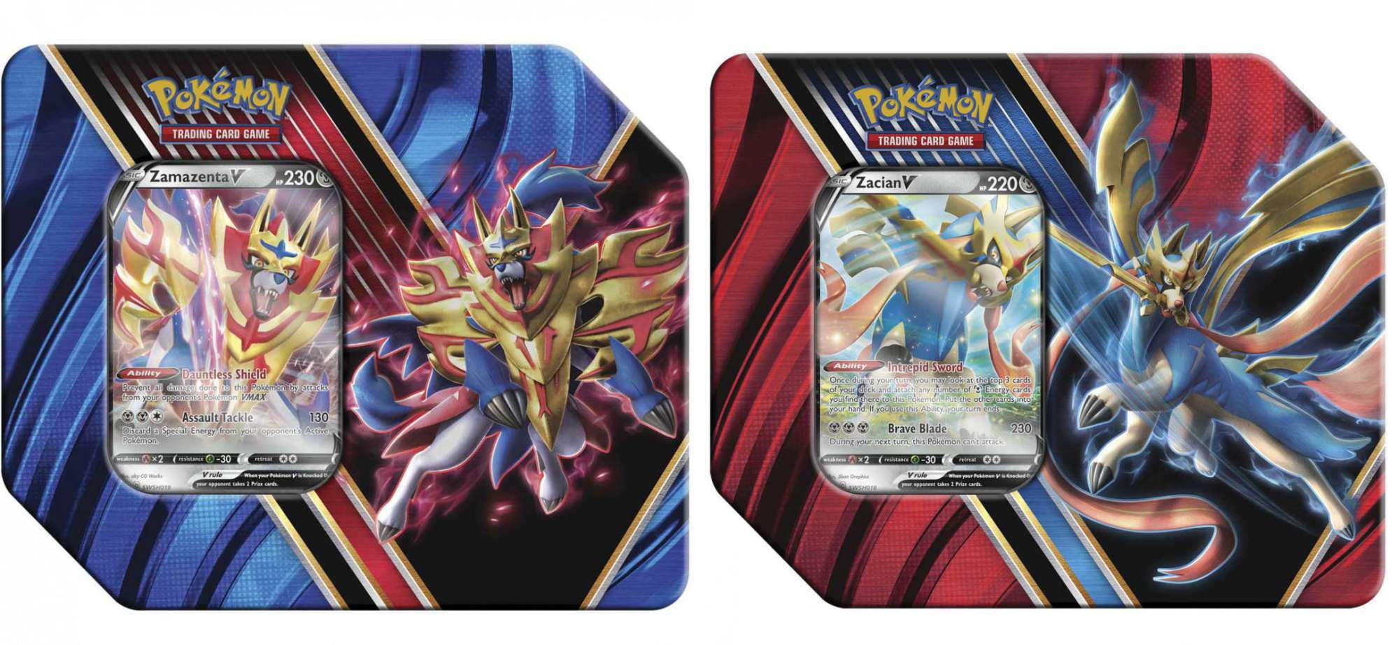 Pokemon Legends of Galar Zacian V & Zamazenta V Set of Both Tins