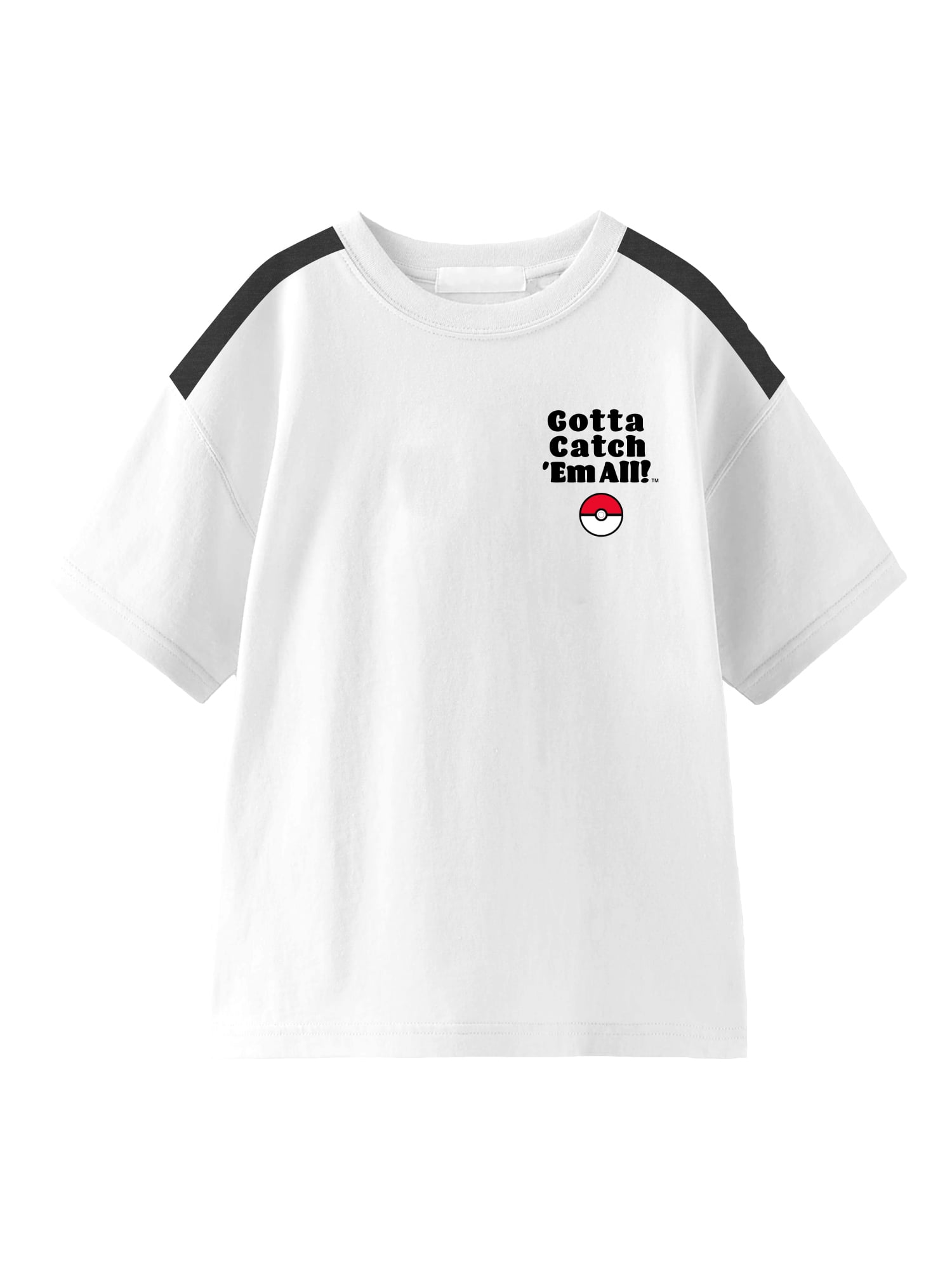 Pokemon Line Black Boys Graphic Crewneck Tee with Short Sleeves, Sizes 4-18