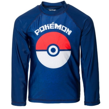 Pokemon Little Boys Rash Guard Swim Shirt Little Kid to Big Kid
