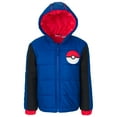 thumbnail image 1 of Pokemon Little Boys Zip Up Winter Coat Puffer Jacket Toddler to Big Kid, 1 of 5