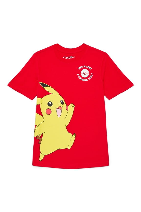 Pokemon Little Boys and Big Boys Valentine's Day Graphic Tee with Short Sleeves, Sizes 4-18