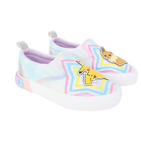 Ground Up Pokemon Little Girl & Big Girl Eevee & Pikachu Slip-On Sneakers