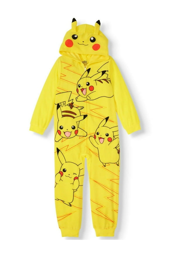 Pokemon Long Sleeve Hooded Sleeper Blanket Pajama Boy Size 10/12