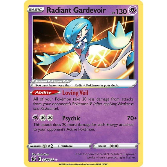 Pokemon Lost Origin Holo Rare Radiant Gardevoir #69 (Shiny)