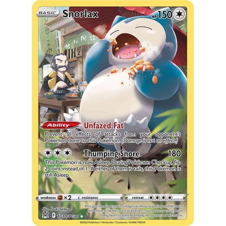 Pokemon Lost Origin Ultra Rare Snorlax TG10 (Trainer Gallery)