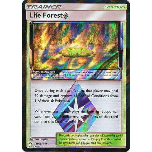 Pokemon Lost Thunder Life Forest Prism Star #180